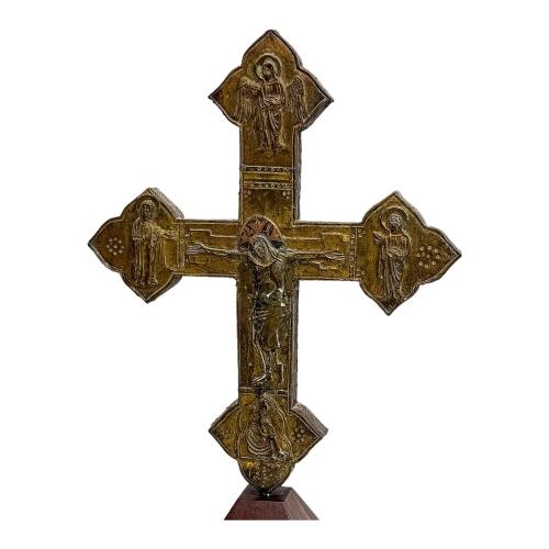 CRUZ PROCESIONAL O DE ALTAR ITALIANA DEL SIGLO XIV