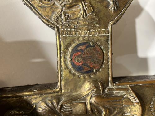 CRUZ PROCESIONAL O DE ALTAR ITALIANA DEL SIGLO XIV