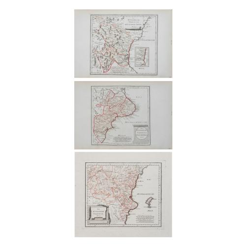 TRES MAPAS DEL REINO DE VALENCIA DEL SIGLO XVIII