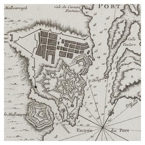 PLAN DU PORT ET  VILLE DE MAHON 