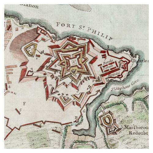 A PLAN FORT PHILLIPE VILLE DE MAHON 