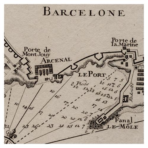PLAN DE LA VILLE ET PORT DE BARCELONE  