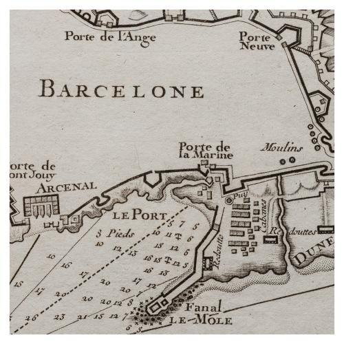 PLAN DE LA VILLE ET PORT DE BARCELONE 