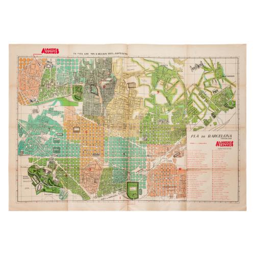  MAPA BARCELONA ALMACENES ALEMANES 