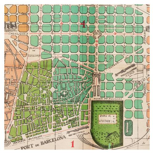  MAPA BARCELONA ALMACENES ALEMANES 