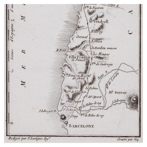 ROUTE DE PERPIGNAN A BARCELONE AN 1808 ROUTE DE BARCELONE ..