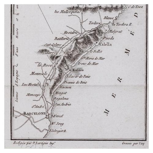 ROUTE DE PERPIGNAN A BARCELONE AN 1808 ROUTE DE BARCELONE ..