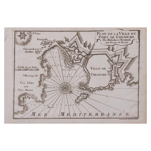 PLAN DE LA VILLE ET PORT DE COLIOURE 