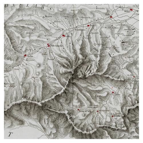 CARTE MILITAIRE DES PYRÉNÉES ORIENTALES 