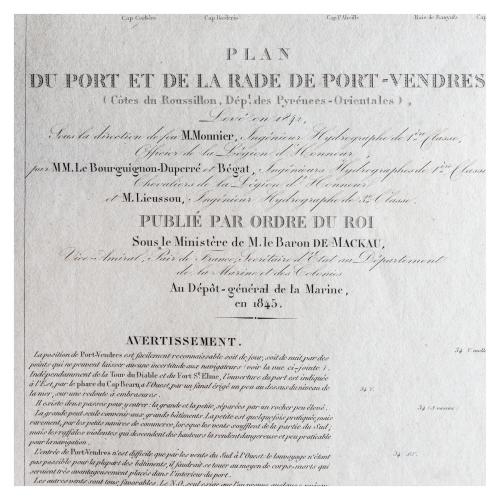 CARTA NÁUTICA DEL PUERTO Y RADA DE PORT-VENDRES