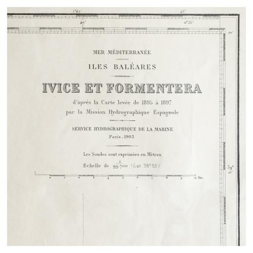 CONJUNTO DE CUATRO CARTAS NÁUTICAS DE LAS ISLAS BALEARES