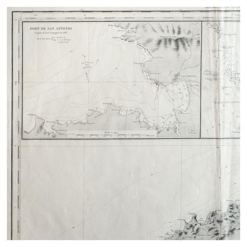 CONJUNTO DE CUATRO CARTAS NÁUTICAS DE LAS ISLAS BALEARES