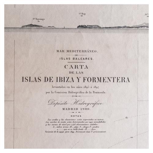 CONJUNTO DE CUATRO CARTAS NÁUTICAS DE LAS ISLAS BALEARES
