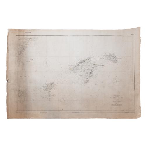 CONJUNTO DE CUATRO CARTAS NÁUTICAS DE LAS ISLAS BALEARES