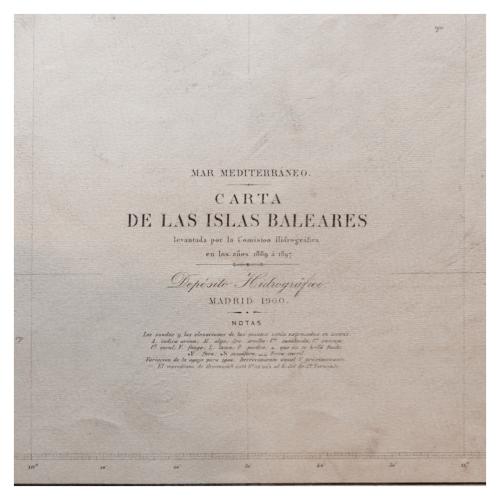 CONJUNTO DE CUATRO CARTAS NÁUTICAS DE LAS ISLAS BALEARES