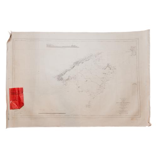 CONJUNTO DE CUATRO CARTAS NÁUTICAS DE LAS ISLAS BALEARES