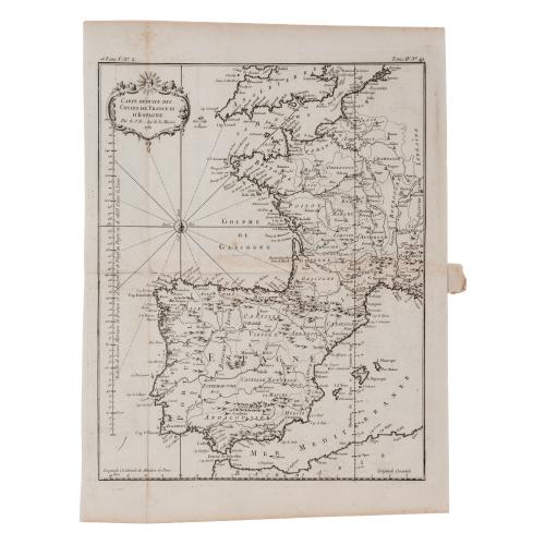 CARTE REDUITE DES COSTES DE FRANCE ET D'ESPAGNE 