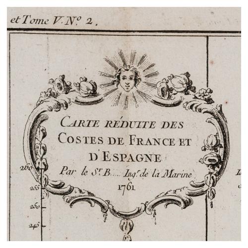 CARTE REDUITE DES COSTES DE FRANCE ET D'ESPAGNE 