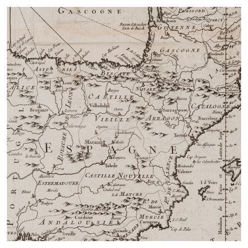 CARTE REDUITE DES COSTES DE FRANCE ET D'ESPAGNE 