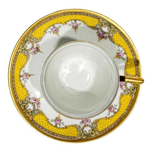 CONJUNTO DE OCHO TAZAS CON PLATO PRIMER TERCIO S.XX 