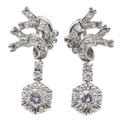 PENDIENTES LARGOS CON DIAMANTES, DE LOS AÑOS 50