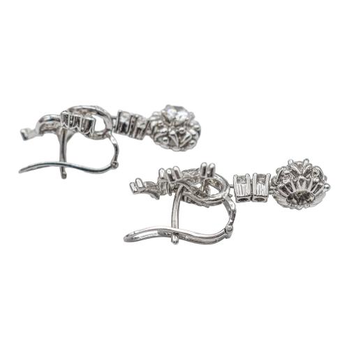 PENDIENTES LARGOS CON DIAMANTES, DE LOS AÑOS 50
