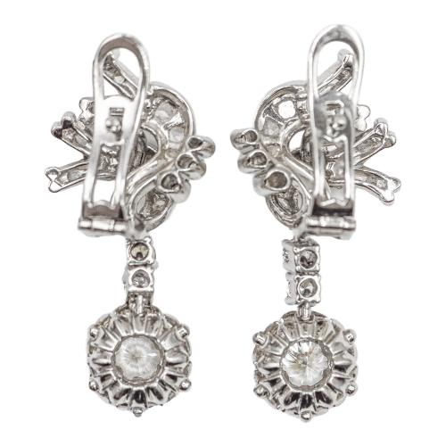 PENDIENTES LARGOS CON DIAMANTES, DE LOS AÑOS 50