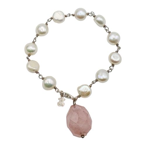 PULSERA TOUS CON CUARZO ROSA