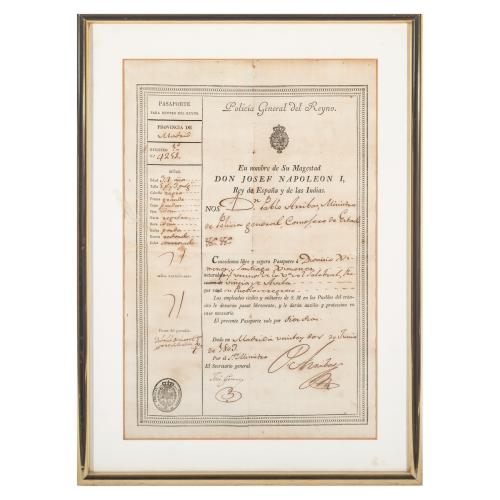 PASAPORTE DE PRINCIPIOS DEL SIGLO XIX