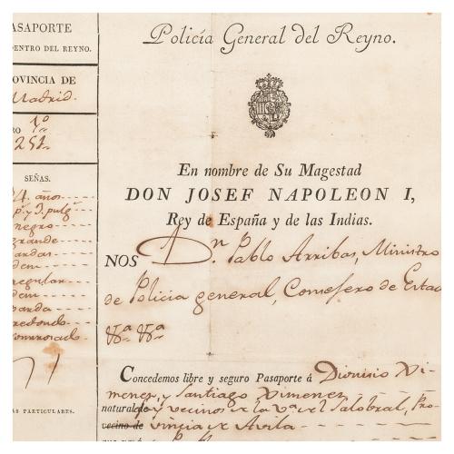 PASAPORTE DE PRINCIPIOS DEL SIGLO XIX