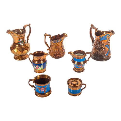 SIETE JARRAS INGLESAS DEL S.XIX