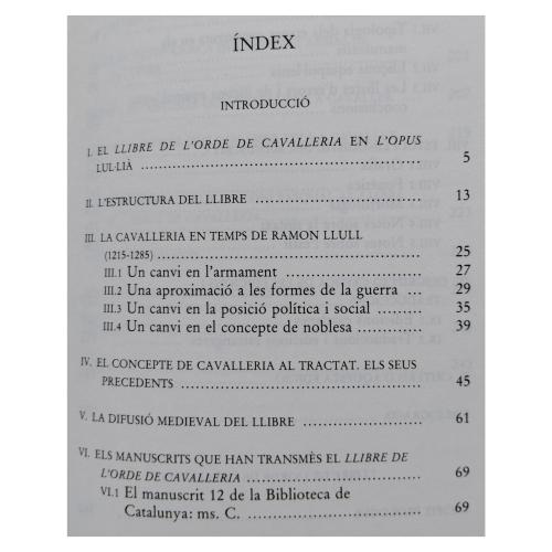 LLIBRE DE L'ORDE DE CAVALLERIA 