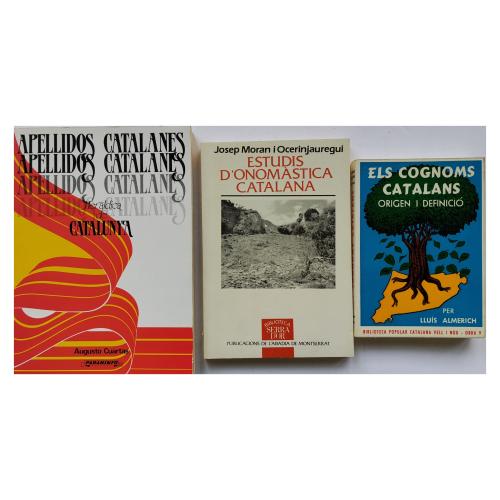 TRES LIBROS SOBRE ONOMÁSTICA CATALANA