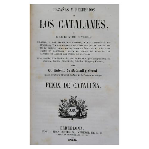 HAZAÑAS Y RECUERDOS DE LOS CATALANES. FENIX DE CATALUÑA