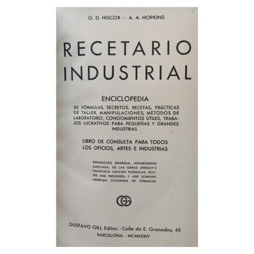 RECETARIO INDUSTRIAL