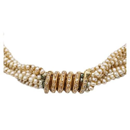 COLLAR GARGANTILLA DE PERLAS, AÑOS 80