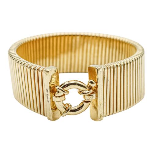 PULSERA ANCHA DE PLATA DORADA