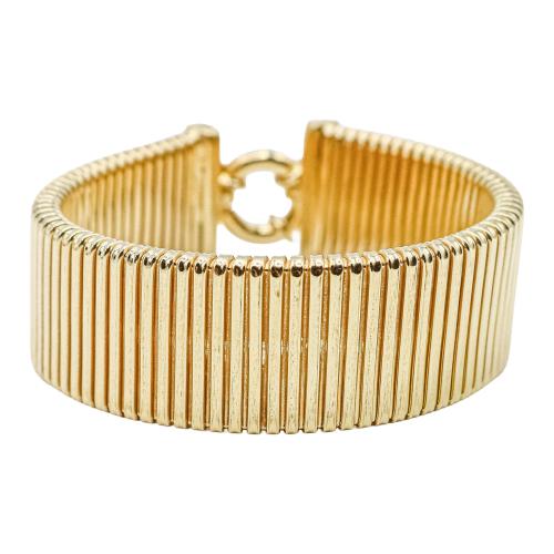 PULSERA ANCHA DE PLATA DORADA