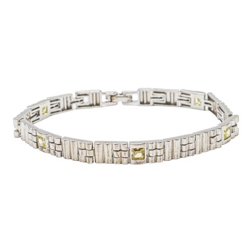 PULSERA DE PLATA CON CIRCONITAS AMARILLAS