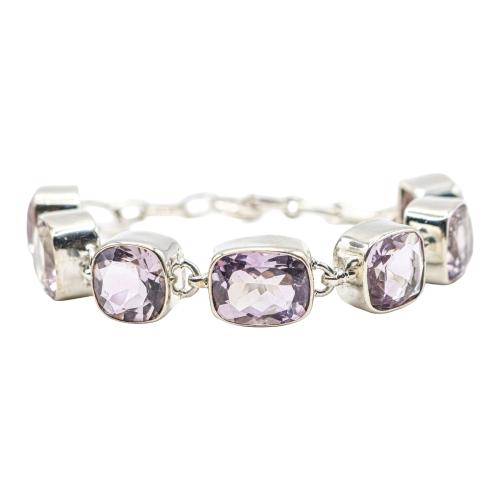 PULSERA DE PLATA CON AMATISTAS