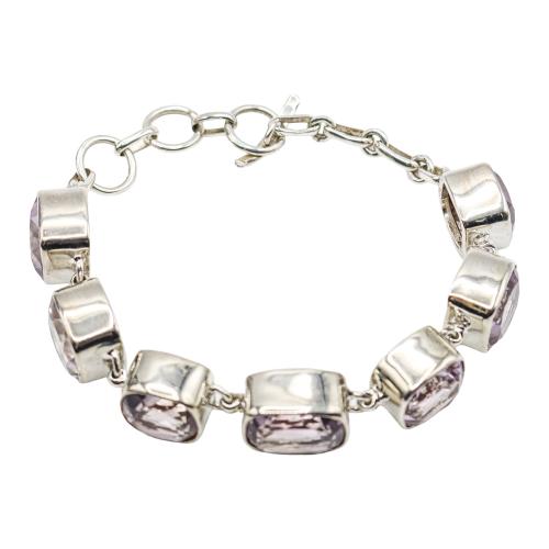 PULSERA DE PLATA CON AMATISTAS