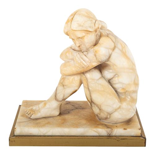 FIGURA EN MARMOL BLANCO DEL PRIMER TERCIO DE SIGLO XX