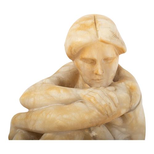 FIGURA EN MARMOL BLANCO DEL PRIMER TERCIO DE SIGLO XX