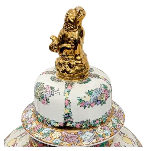 GRAN TIBOR DE PORCELANA CHINA DE MEDIADOS DE S. XX