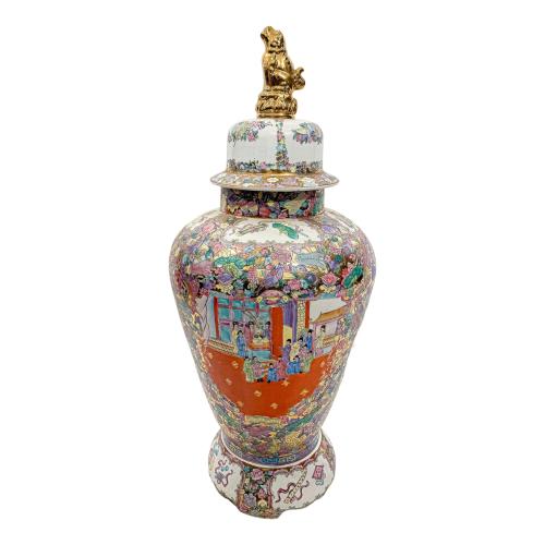 GRAN TIBOR DE PORCELANA CHINA DE MEDIADOS DE S. XX