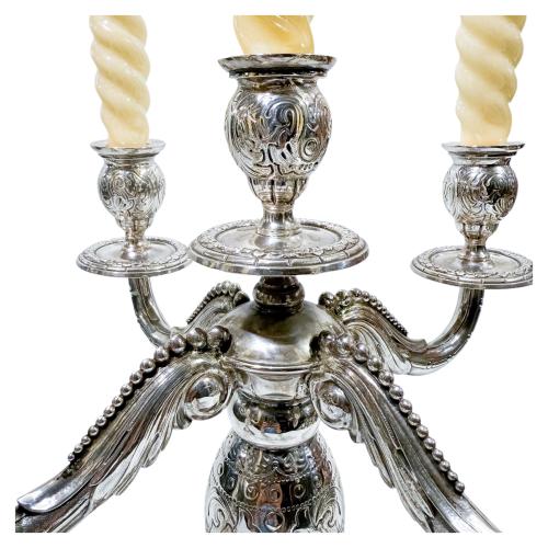 PAREJA DE CANDELABROS EN PLATA DE LOS AÑOS 30-40