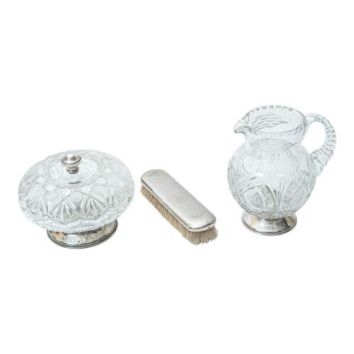 LOTE DE CRISTAL Y PLATA DE LOS AÑOS 70