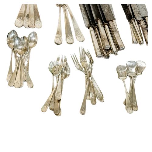 CONJUNTO DE CUBIERTOS DE PLATA PRIMER TERCIO S. XX