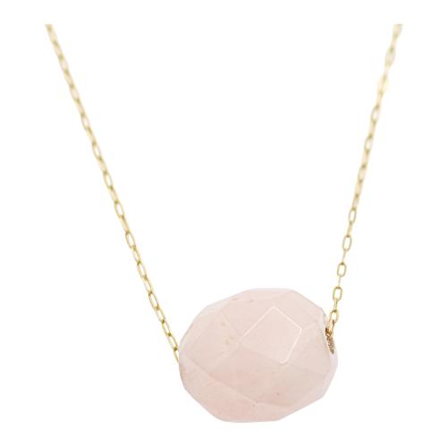 CADENA DE ORO CON CUARZO ROSA