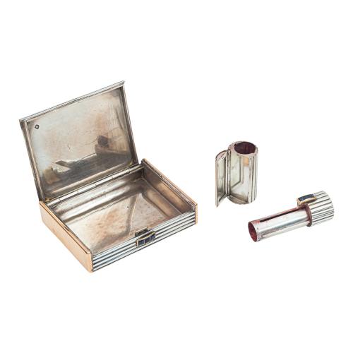 CAJITA Y PINTALABIOS DE PLATA FRANCESA DE MEDIADOS S. XX